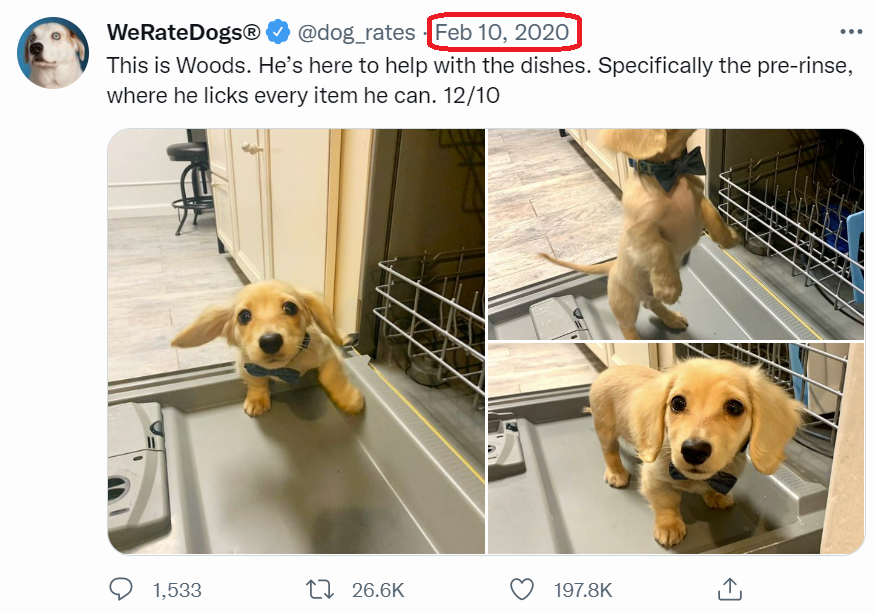 Screenshot of the tweet from before, but with the date highlighted: Feb 10, 2020